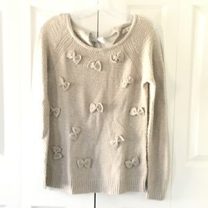 womens gray Laurwn Conrad bow sweater